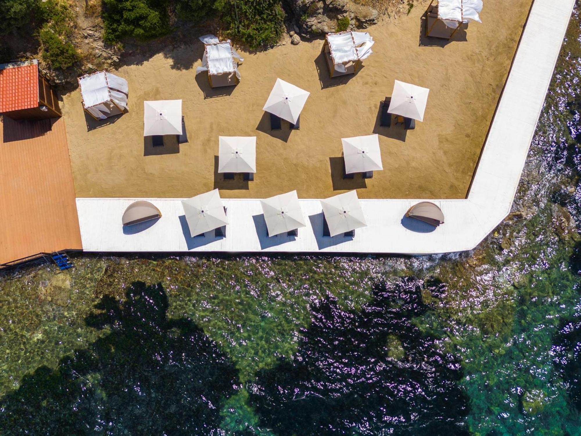 博德鲁姆拉布蓝达tmt度假村 外观 照片 Aerial view of the beach